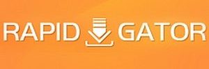 Rapidgator Logo orangener Background, weiße Schrift