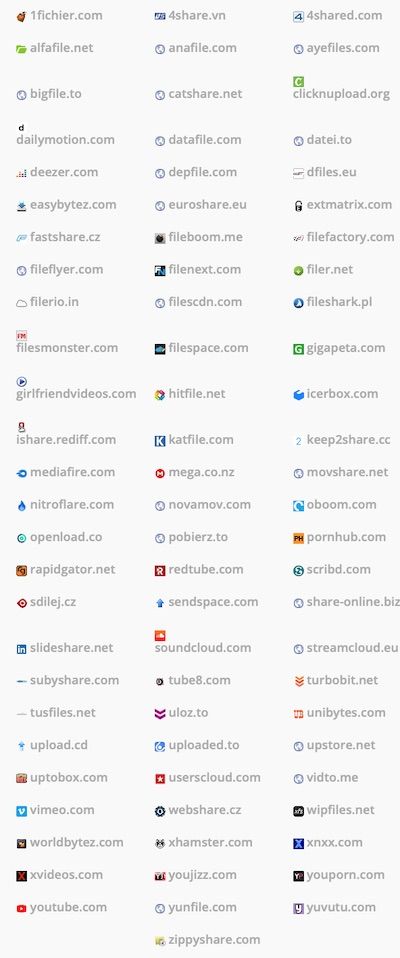 Zugänge zu den Filehostern