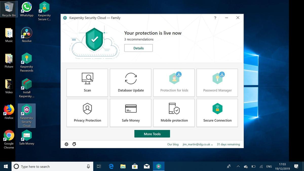 Kaspersky Security Cloud Free test