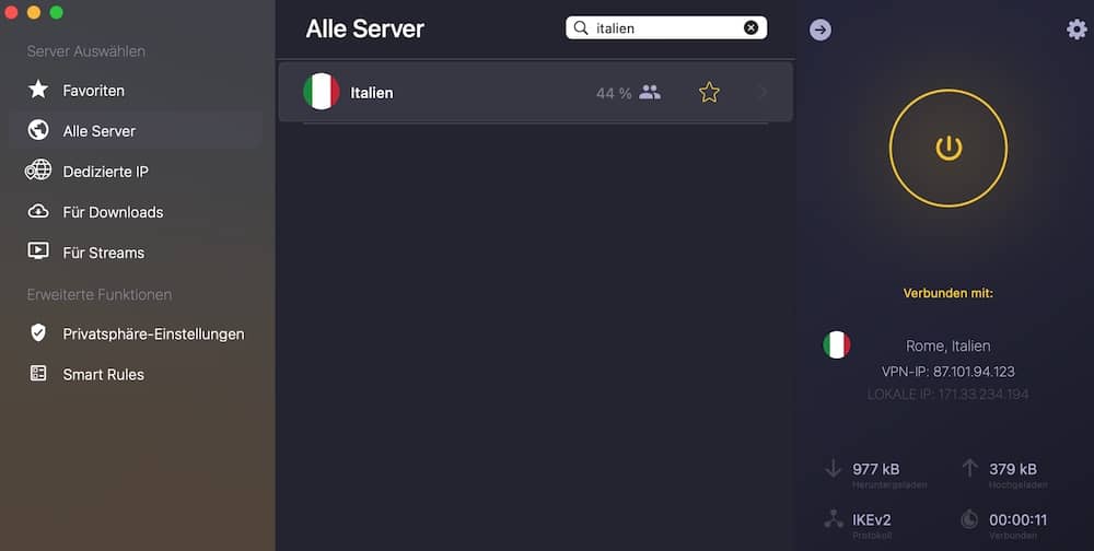 Server mit Standort Italien