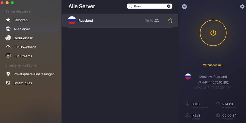 Server mit Standort Russland